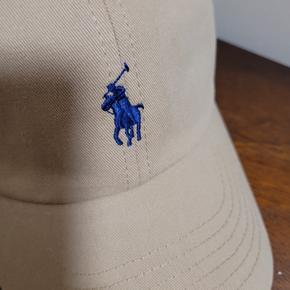 Ralph Lauren The Iconic Cotton Chino Tan Khaki Baseball Cap - Picture 6 of 10